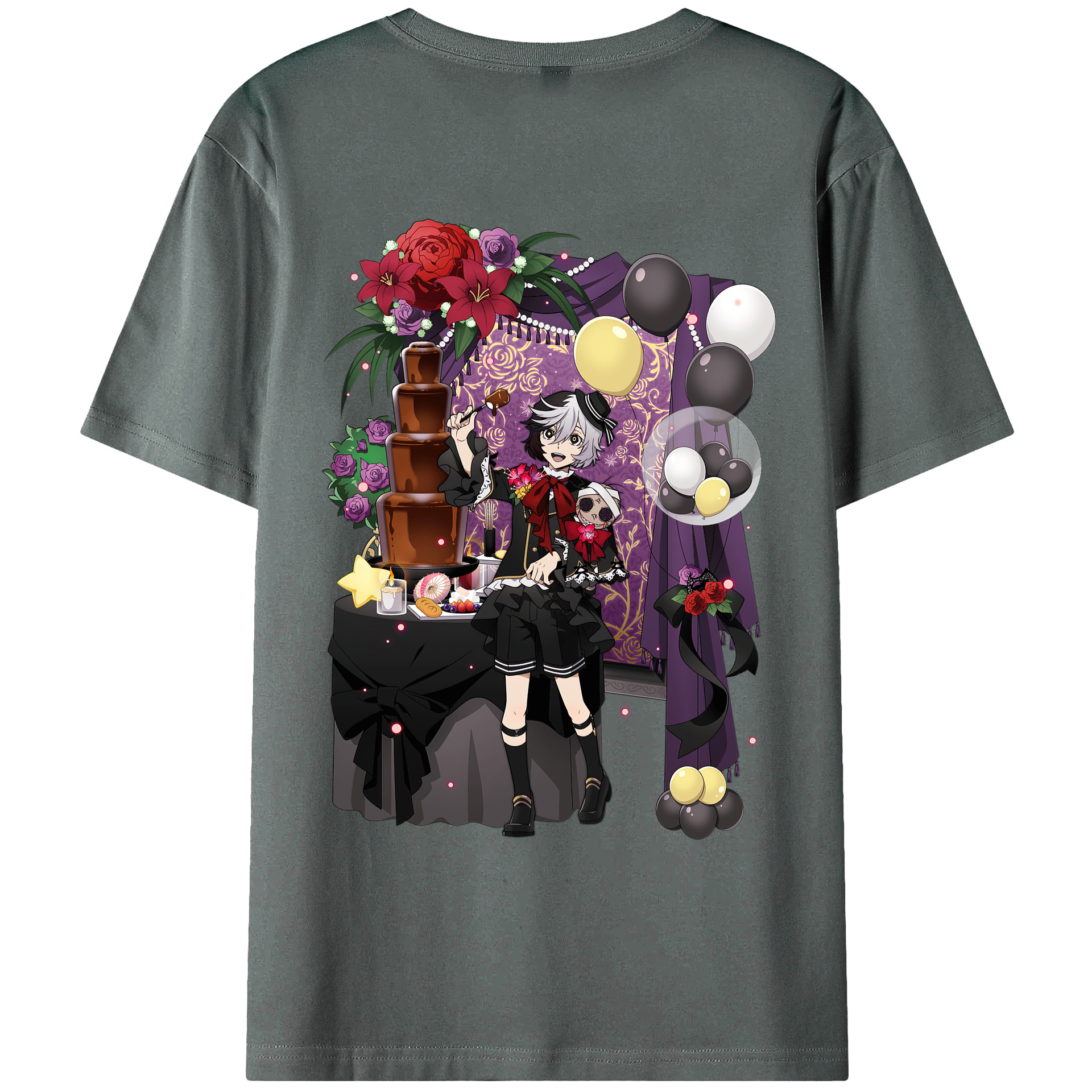 （画像用） 文豪ストレイドッグス Bungo Stray Dogs 綿100％ メンズ半袖Tシャツ（バックプリント） 通気性